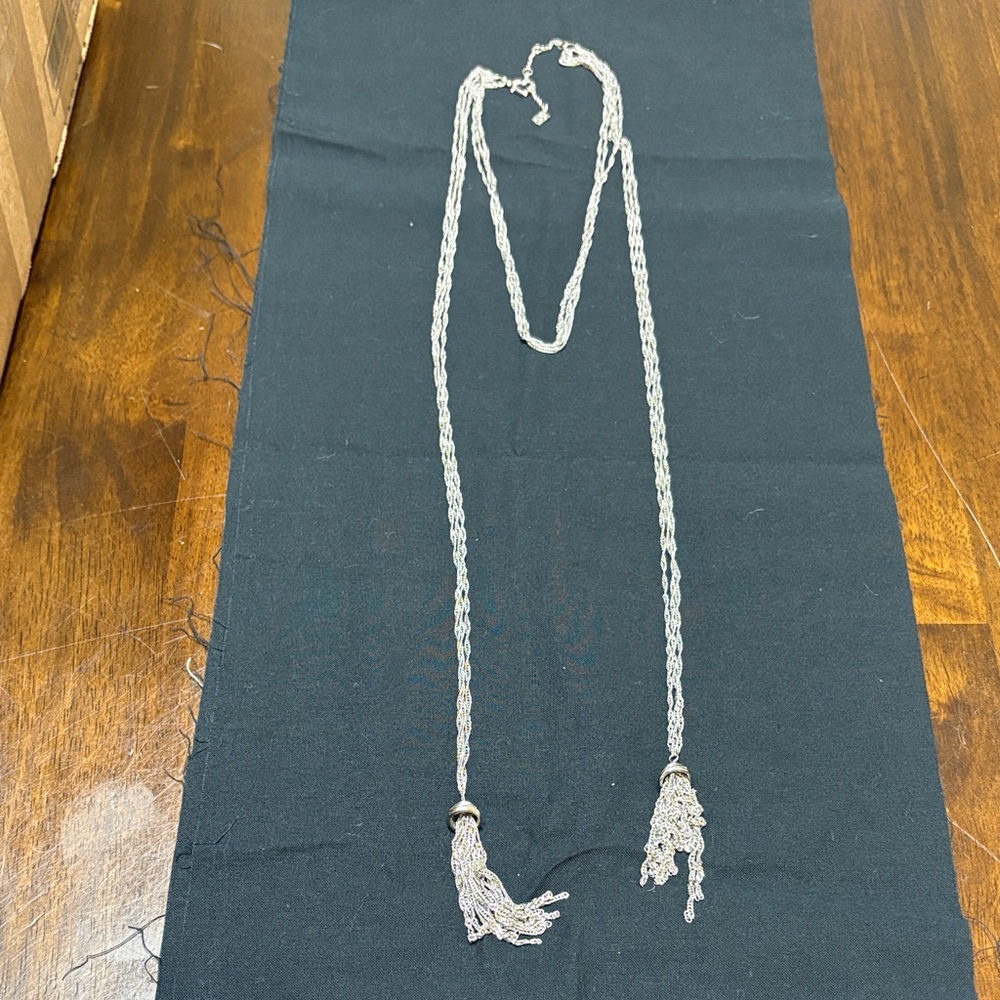 Jennifer Lopez Silver Tassel Necklace